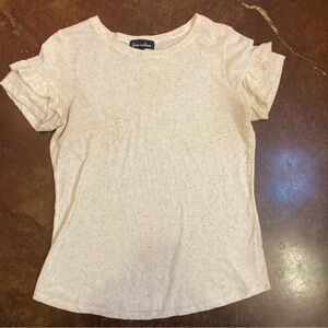 Ladies Ivory Confetti Shirt Ruffle Sleeves